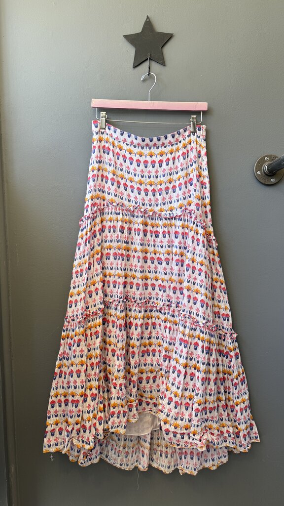 Tiered Print Maxi Skirt
