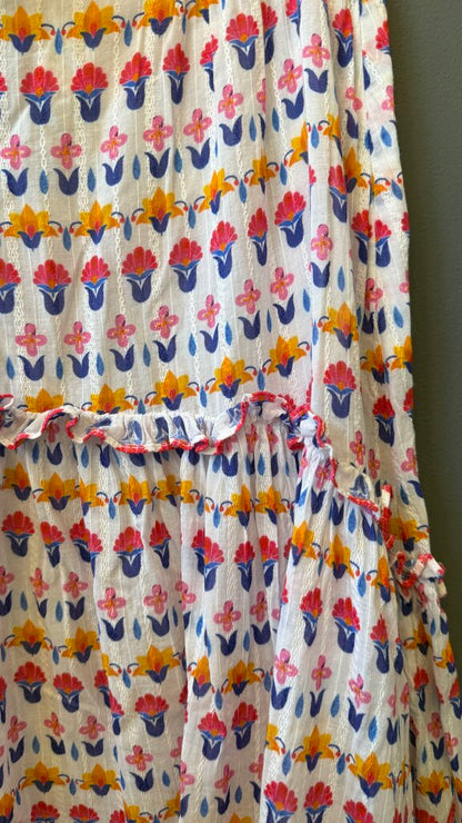 Tiered Print Maxi Skirt