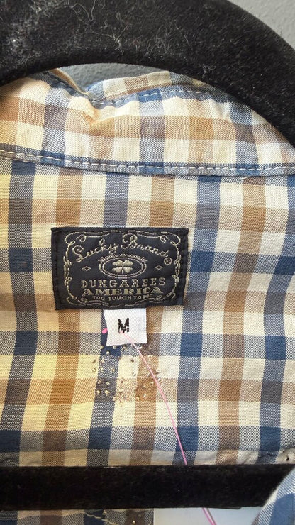 Stud Gem Plaid Button Up Shirt