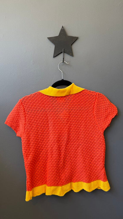 Knit Colorblock Polo Top