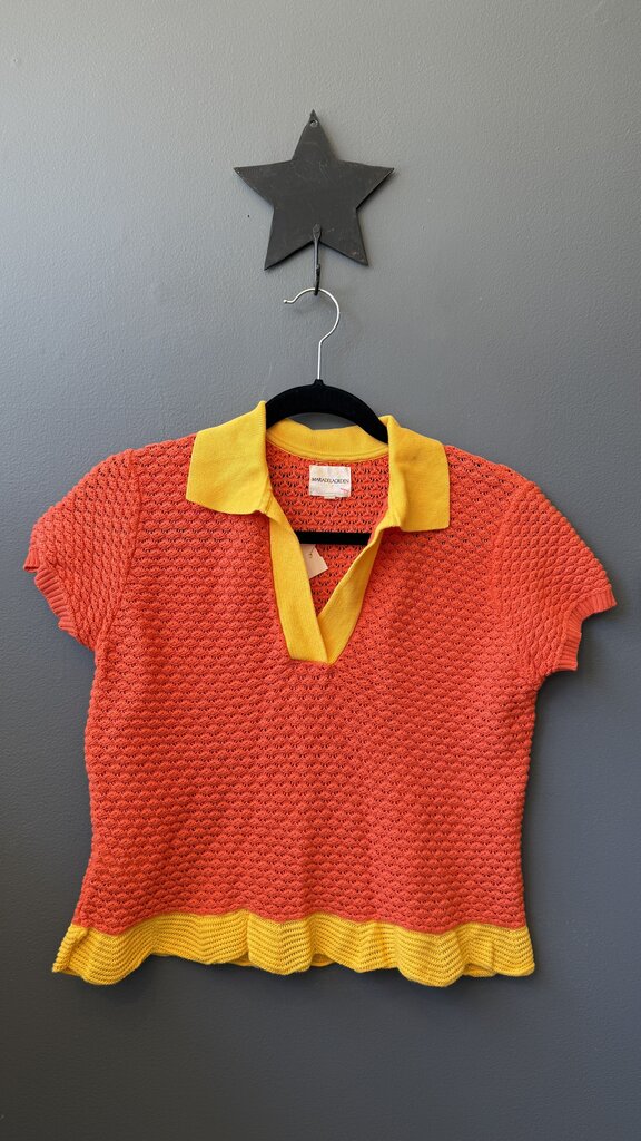 Knit Colorblock Polo Top