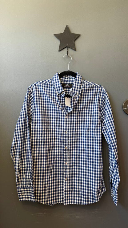 Gingham Raw Hem Button Up Shirt