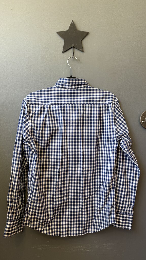 Gingham Raw Hem Button Up Shirt