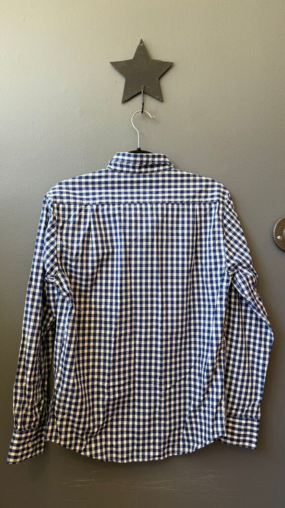 Gingham Raw Hem Button Up Shirt