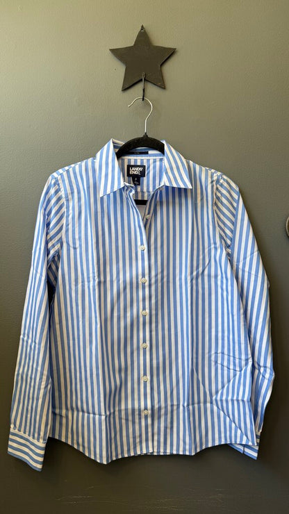 No Iron Stripe Button Up Shirt