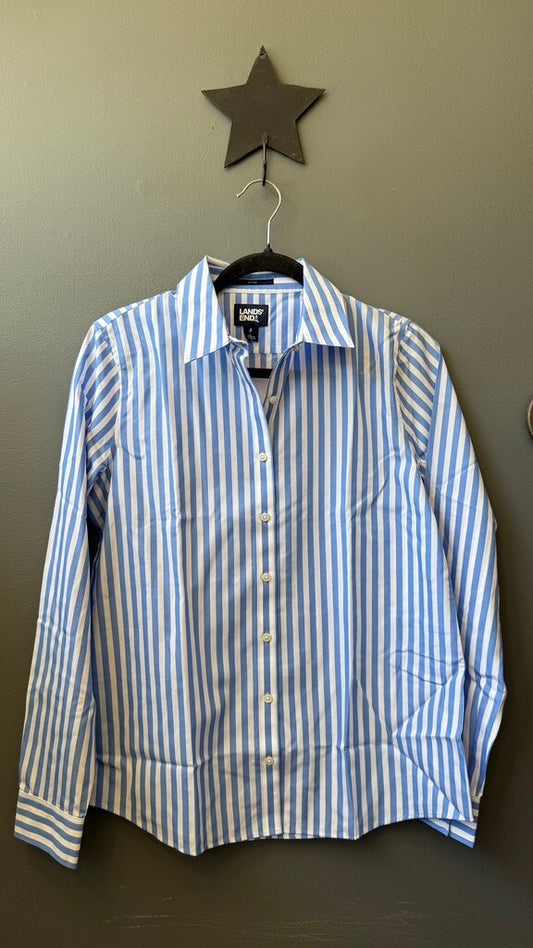 No Iron Stripe Button Up Shirt