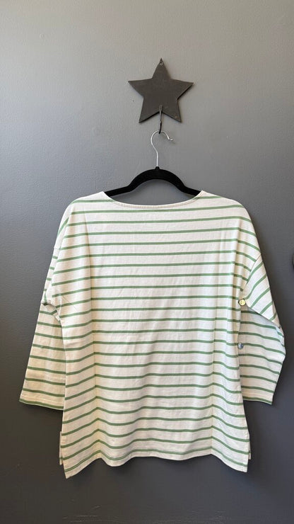 Button Sleeve Stripe TShirt