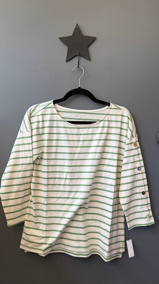 Button Sleeve Stripe TShirt