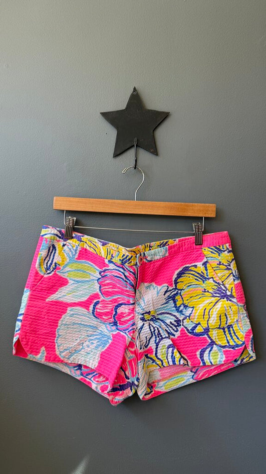 Textured Print Shorts