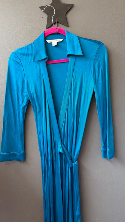 Longsleeve Collared Wrap Maxi Gown Dress