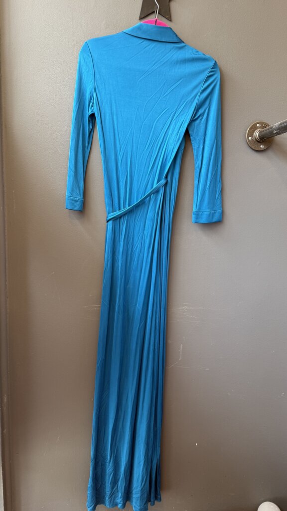 Longsleeve Collared Wrap Maxi Gown Dress