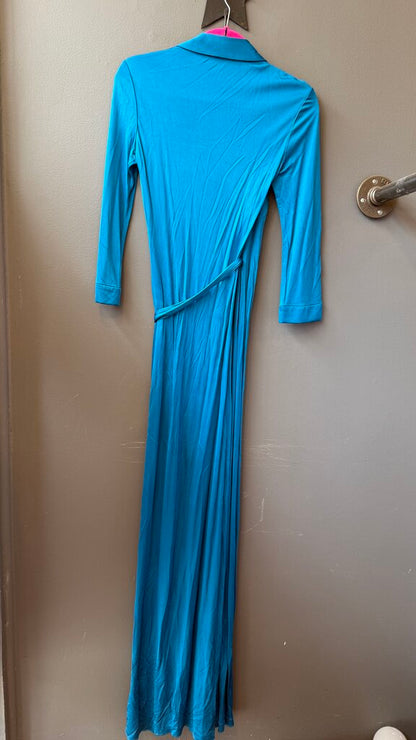 Longsleeve Collared Wrap Maxi Gown Dress