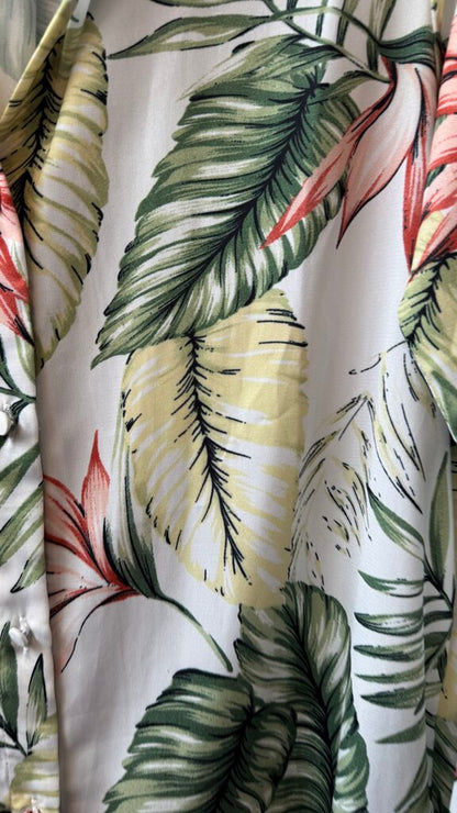 Leaf Print Shirtdress