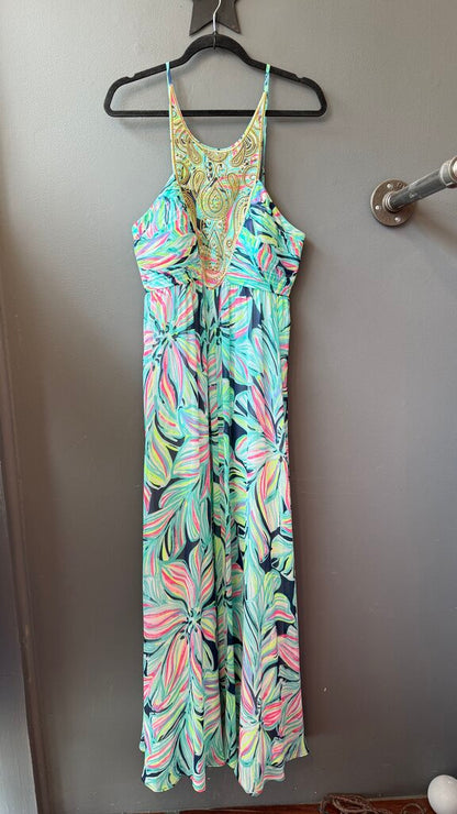 Chiffon Beaded Maxi Dress