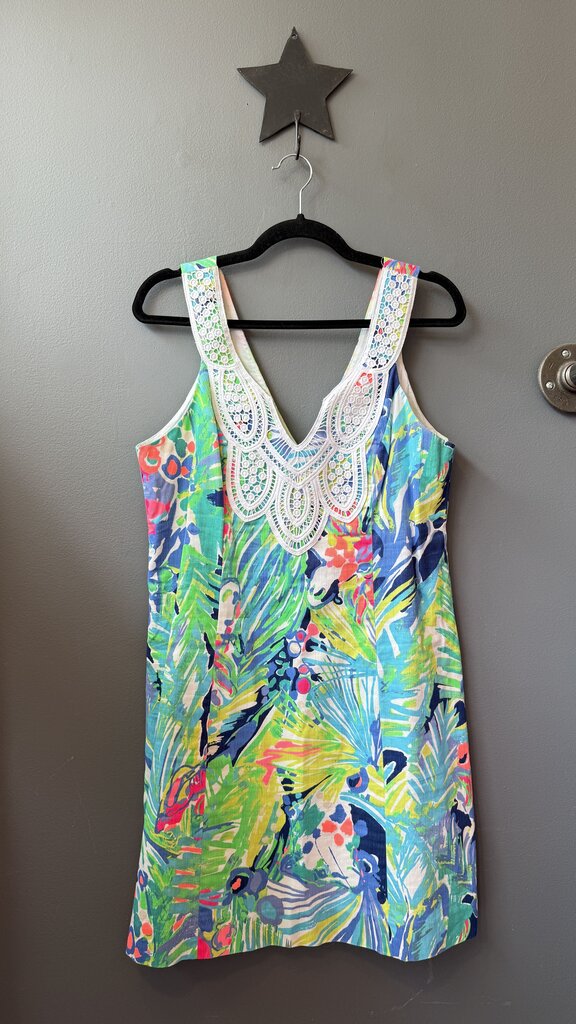 Lace Applique Vneck Shift Dress
