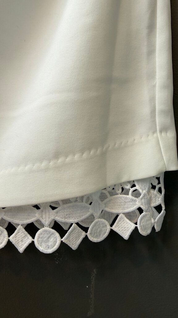 Cross Back Lace Hem Shift Dress