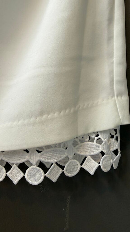 Cross Back Lace Hem Shift Dress