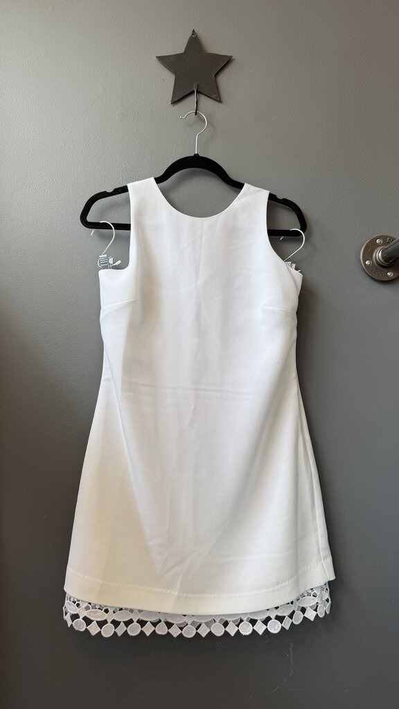 Cross Back Lace Hem Shift Dress