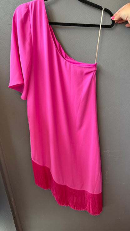 Fringe Hem Cocoon Dress
