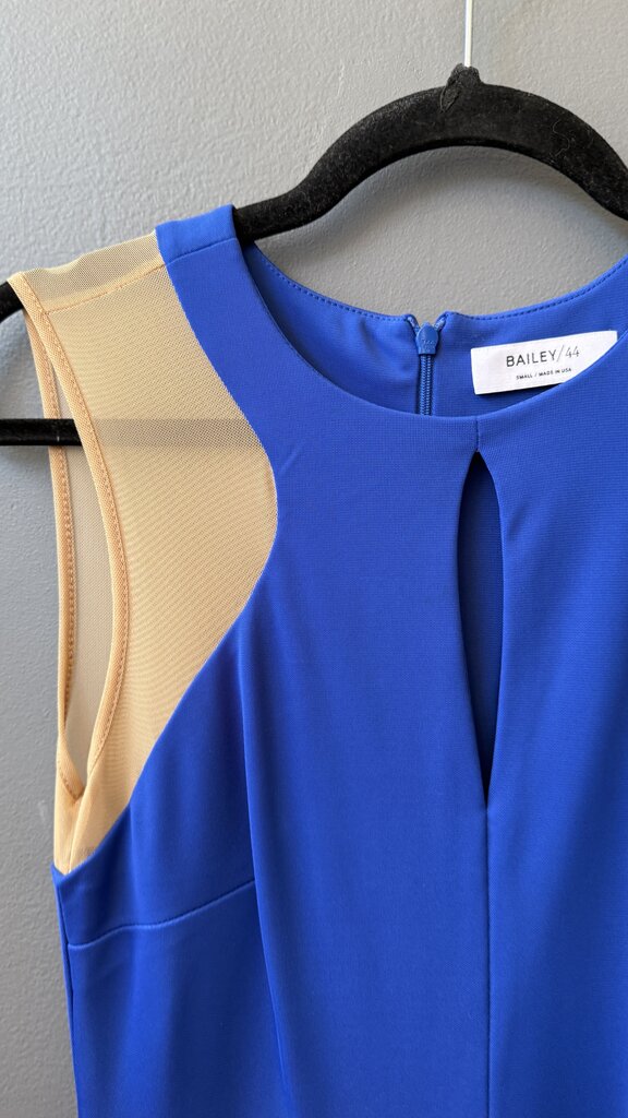 Mesh Panel Shoulder Sheath Dress
