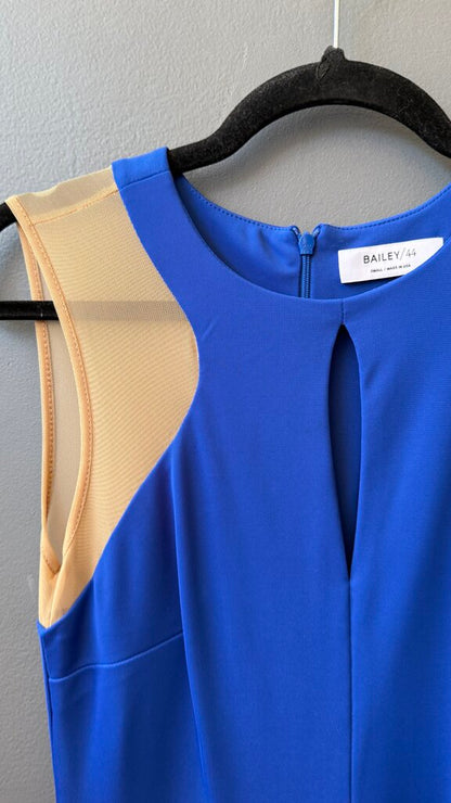Mesh Panel Shoulder Sheath Dress