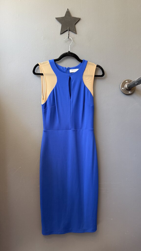 Mesh Panel Shoulder Sheath Dress