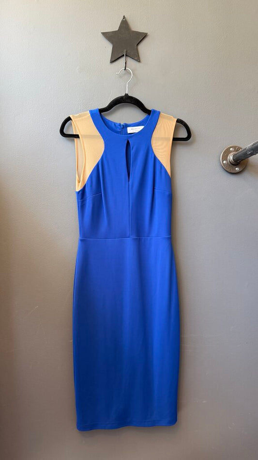 Mesh Panel Shoulder Sheath Dress