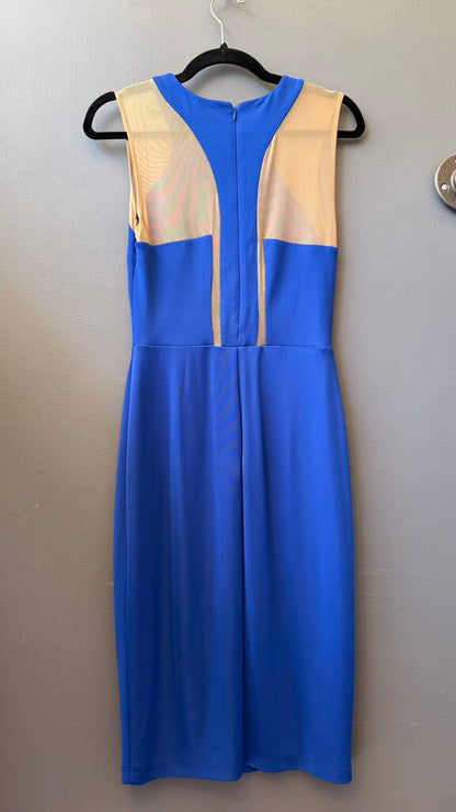 Mesh Panel Shoulder Sheath Dress