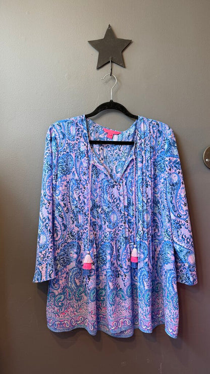Pintuck Tassel Blouse