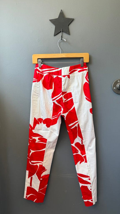 Tropical Print Tapered Pants