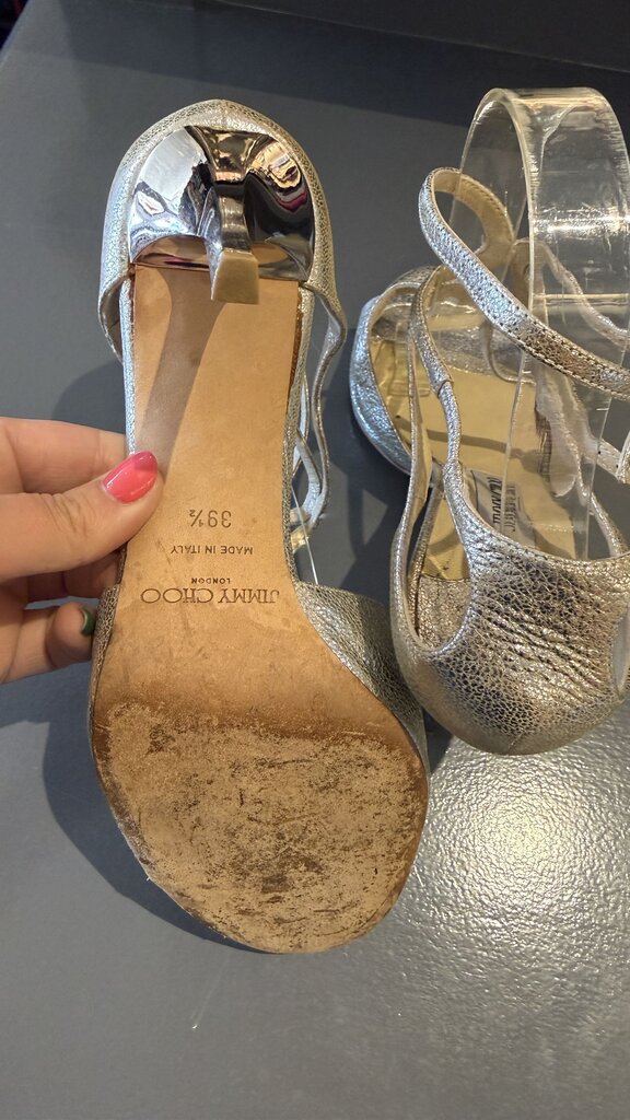 Silver Lang 100 Strappy Heels