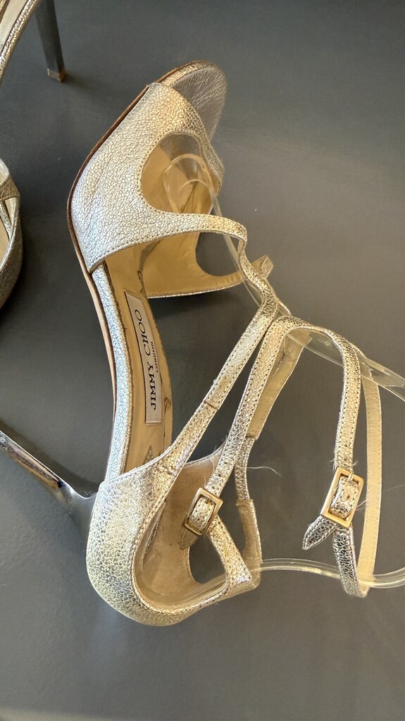 Silver Lang 100 Strappy Heels