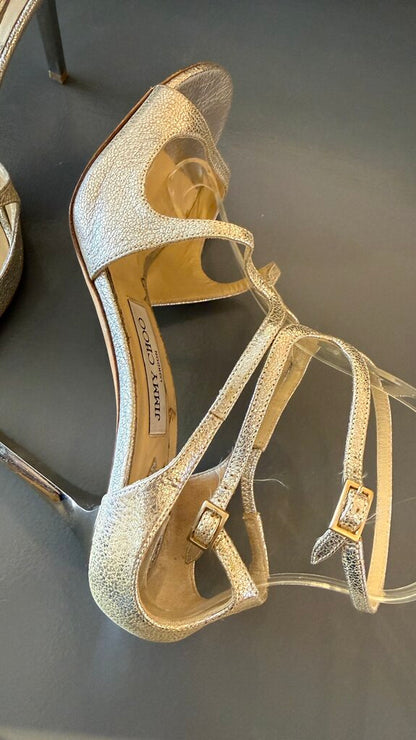 Silver Lang 100 Strappy Heels