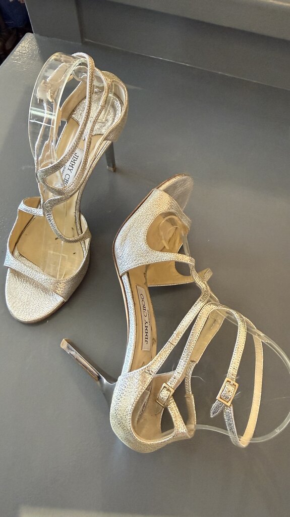 Silver Lang 100 Strappy Heels