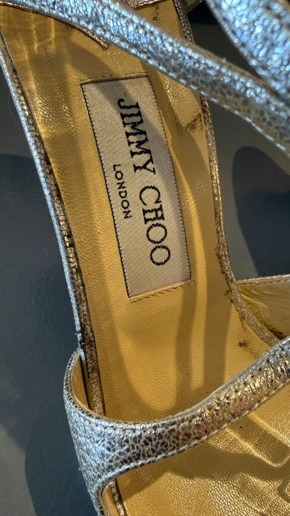 Silver Lang 100 Strappy Heels