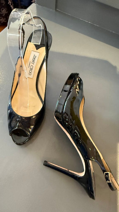 Patent Peeptoe Slingback 110 Heels
