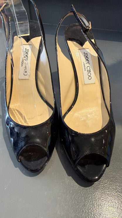 Patent Peeptoe Slingback 110 Heels