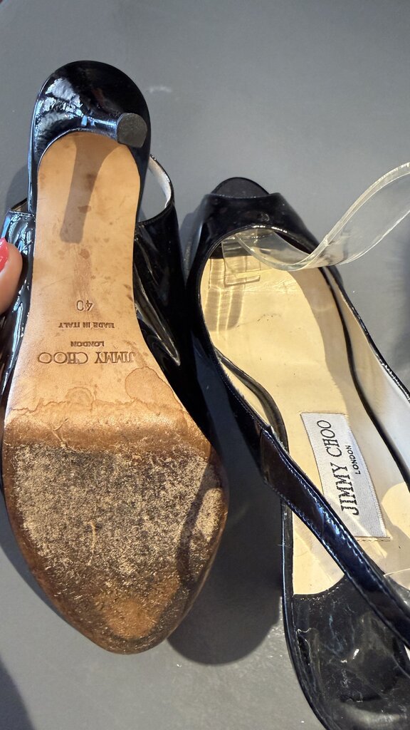Patent Peeptoe Slingback 110 Heels