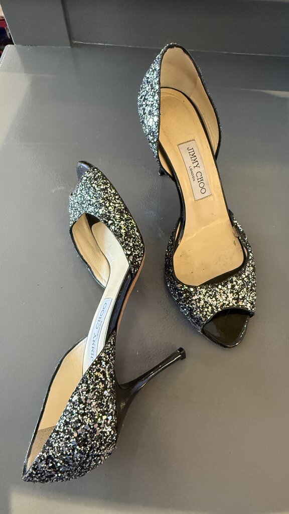 Glitter Peep Toe DOrsay 100 Heels