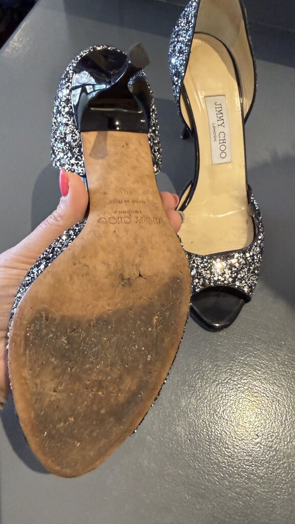 Glitter Peep Toe DOrsay 100 Heels