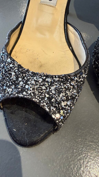 Glitter Peep Toe DOrsay 100 Heels