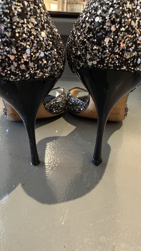 Glitter Peep Toe DOrsay 100 Heels