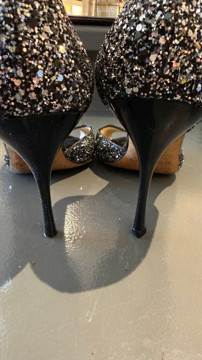 Glitter Peep Toe DOrsay 100 Heels