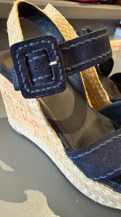 Cork Suede Platform Wedges