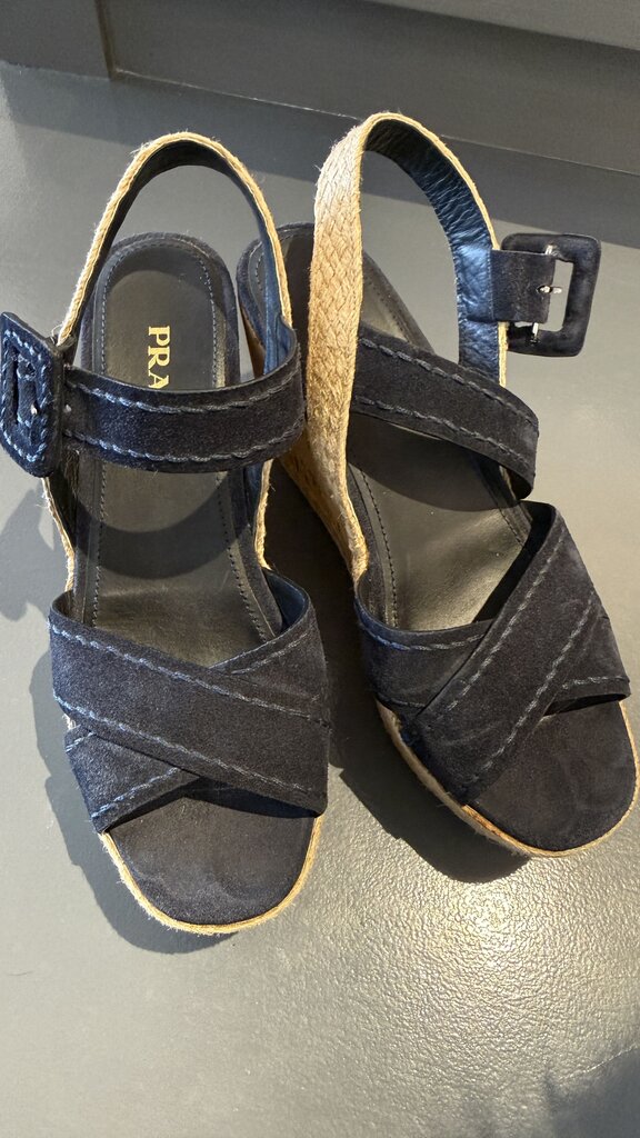 Cork Suede Platform Wedges