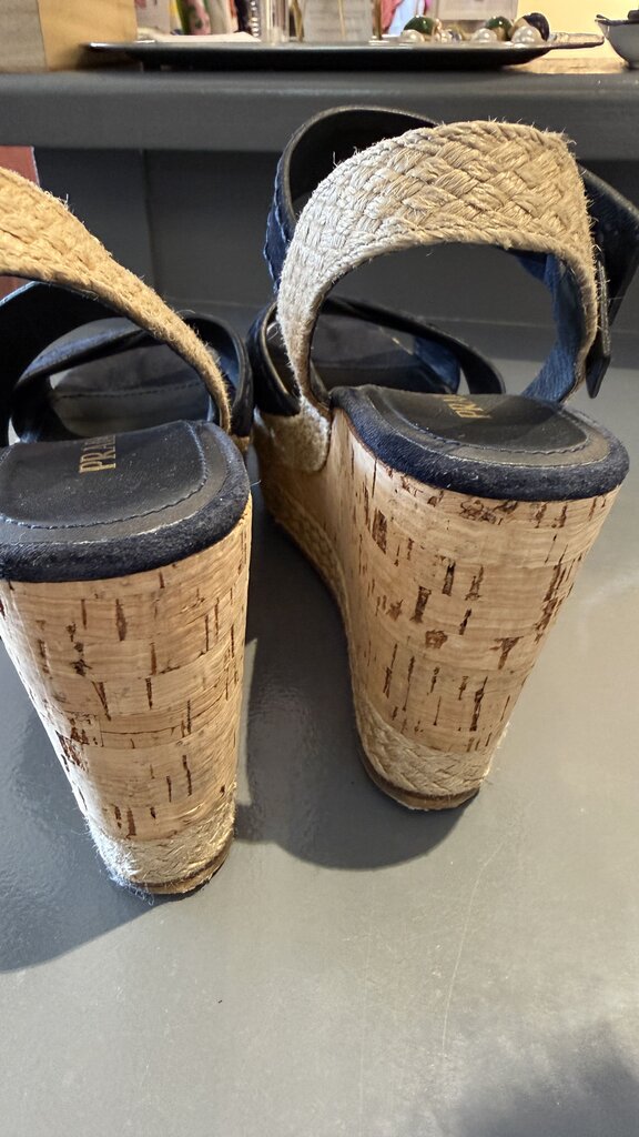 Cork Suede Platform Wedges