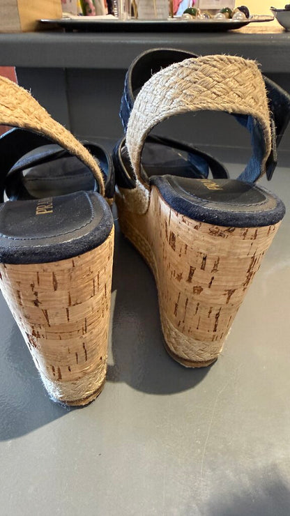 Cork Suede Platform Wedges