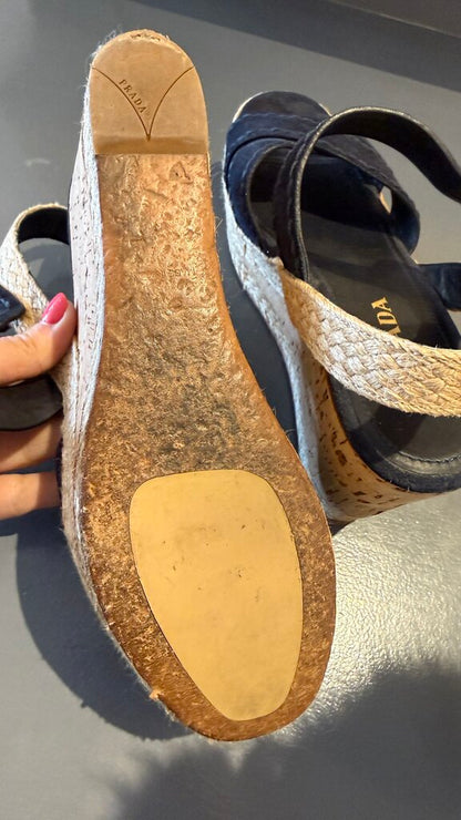 Cork Suede Platform Wedges