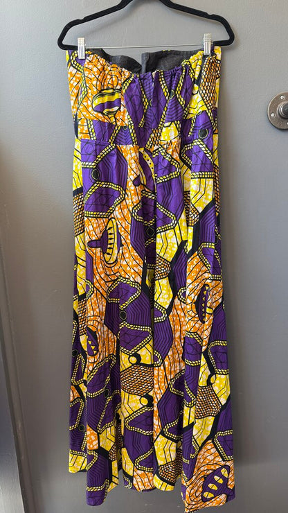 African Handmade Strapless Maxi Gown Dress