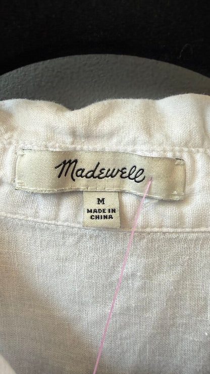 Linen Blend Short Sleeve Button Up Top